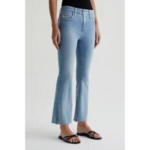 AG Adriano Goldschmied Farrah High Rise Boot Crop Jeans Women's 27 Blue Raw Hem